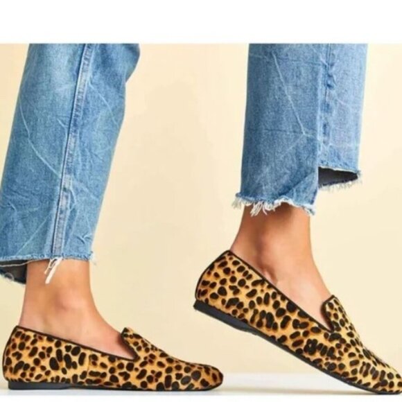 Birdies Women's Starling Cheetah Leopard Calf Hair Upper Flats Loafer Size‎ 5 - Picture 1 of 12
